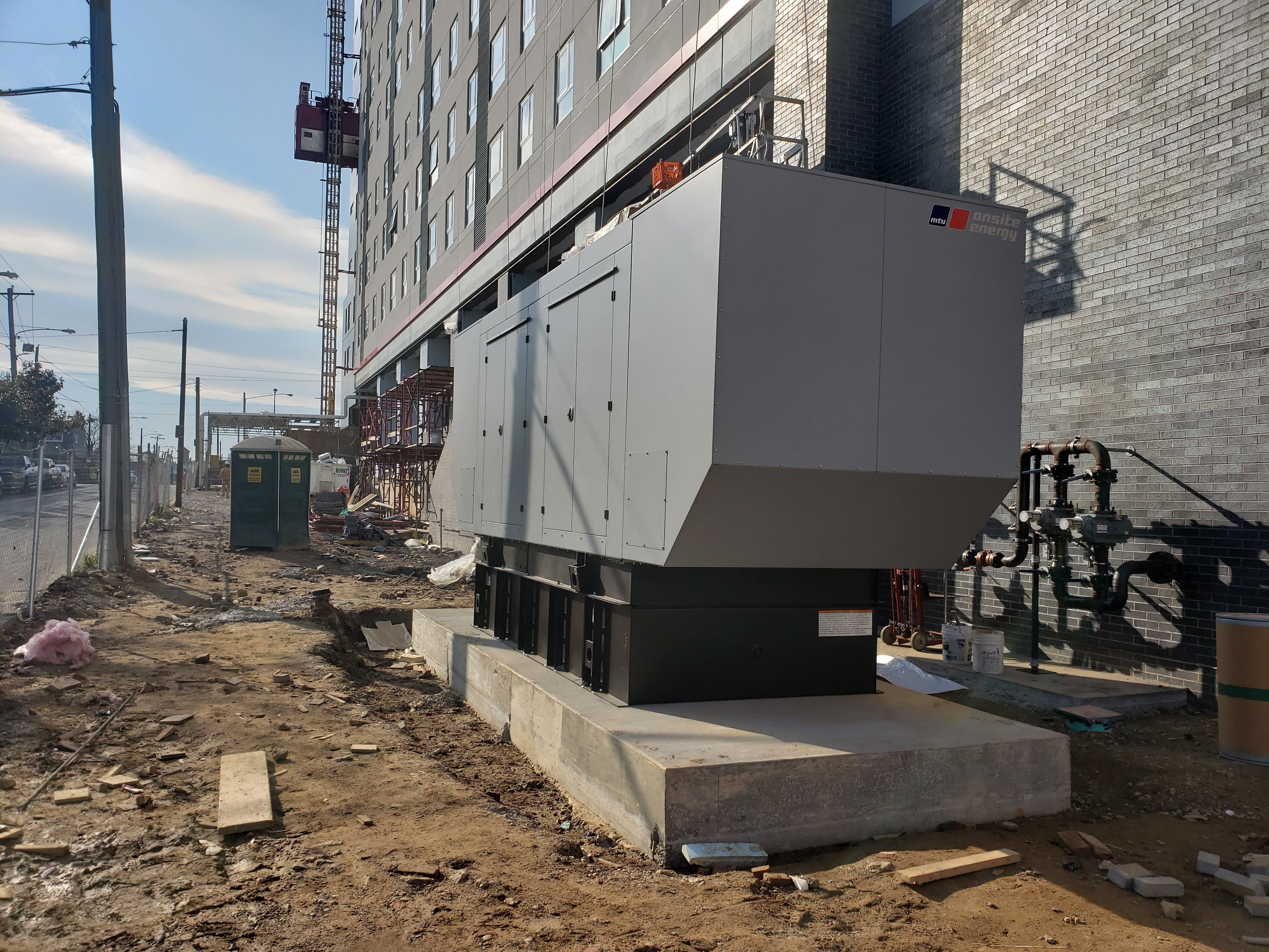 MTU Onsite Energy generator on concrete pad