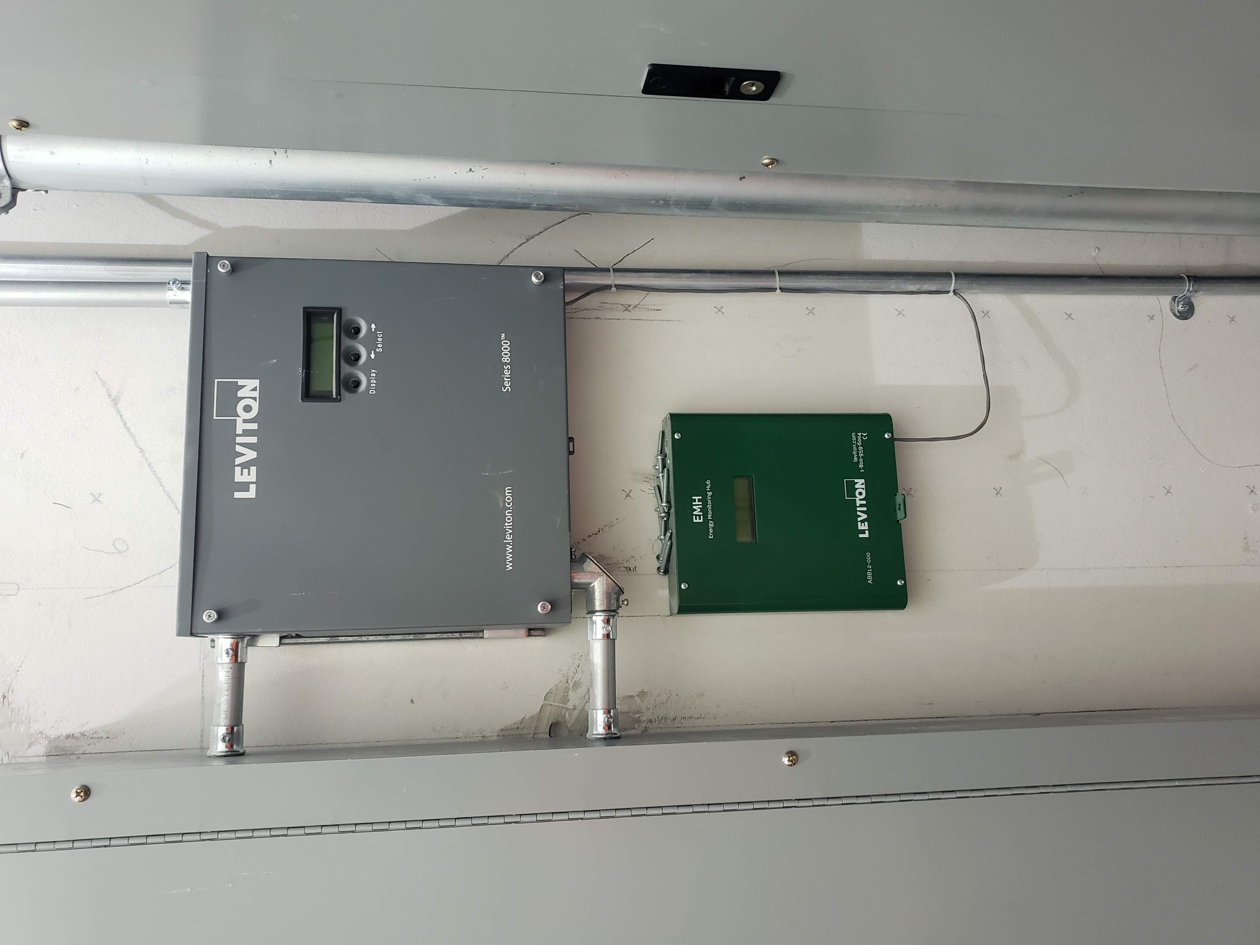 Leviton Series 8000 energy meter with EMH hub