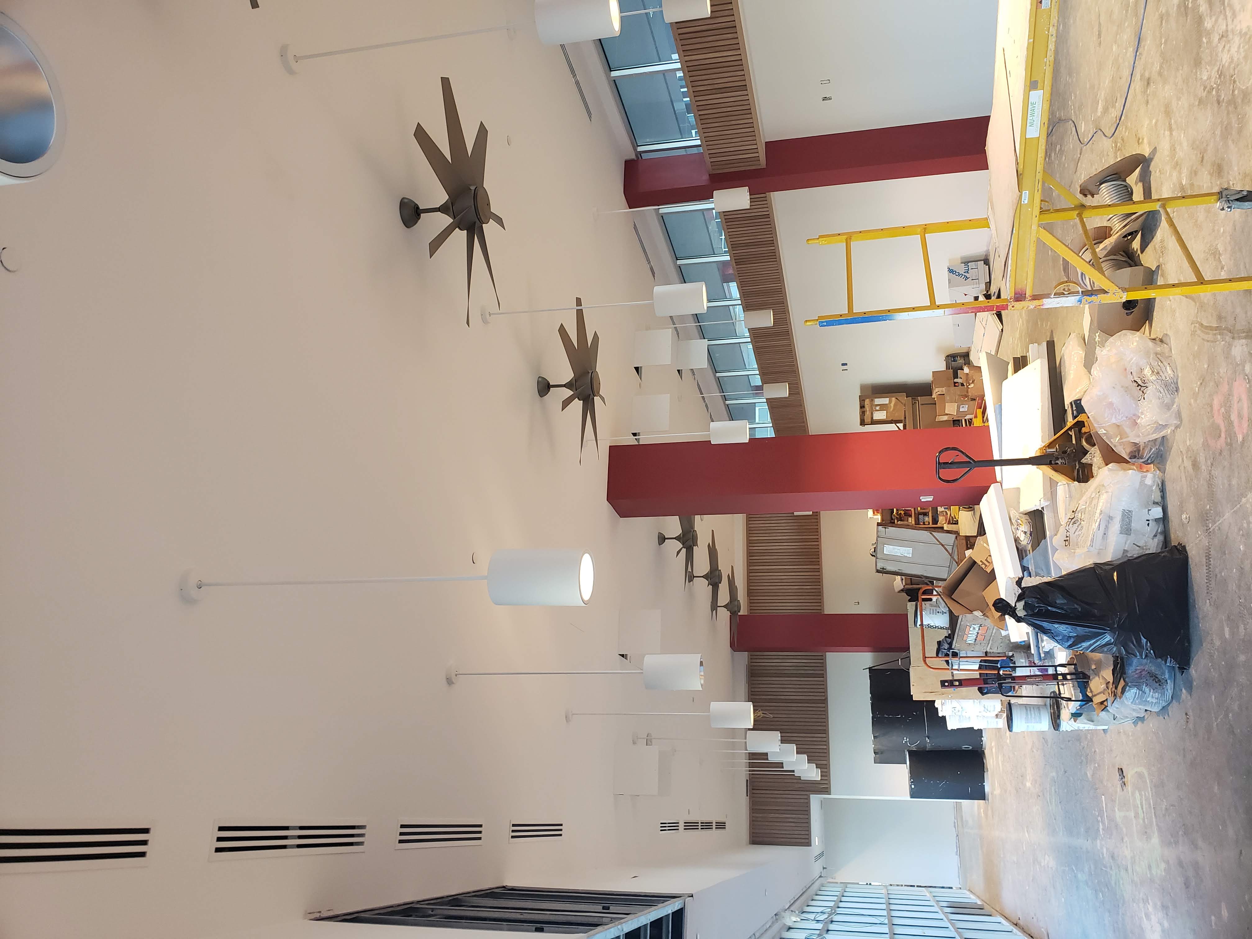 Interior finish — pendant lights and ceiling fans