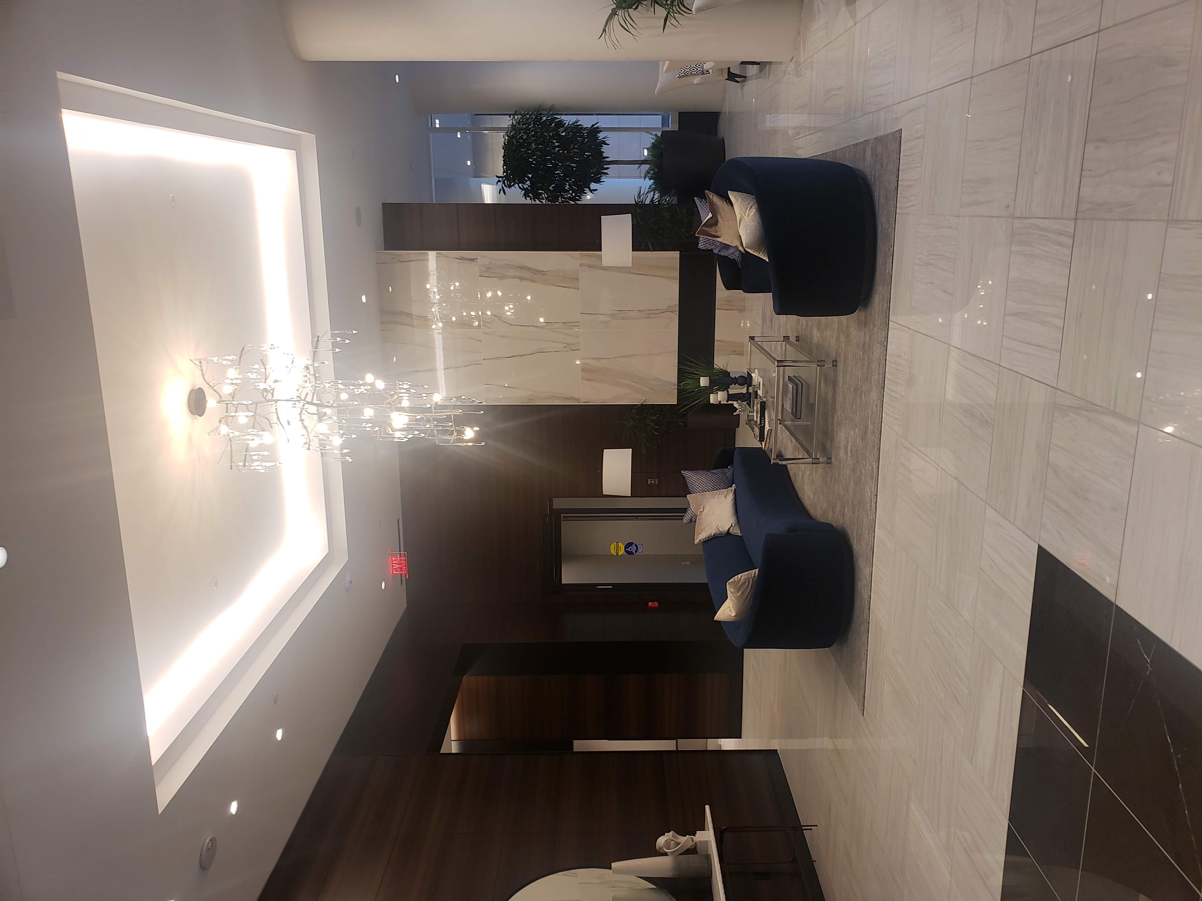 Luxury lobby with crystal chandelier